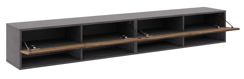Szafka RTV Derby Double 200 cm wisząca opuszczane klapy matera/old style ciemny
