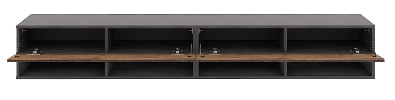 Szafka RTV Derby Double 200 cm wisząca opuszczane klapy matera/old style ciemny