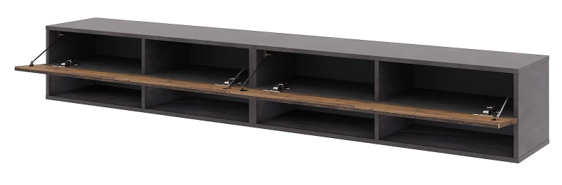 Szafka RTV Derby Double 200 cm wisząca opuszczane klapy matera/old style ciemny