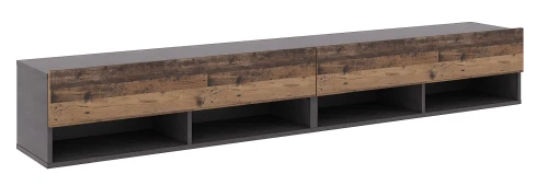 Szafka RTV Derby Double 280 cm wisząca opuszczane klapy matera/old style ciemny