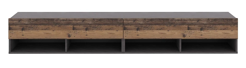 Szafka RTV Derby Double 280 cm wisząca opuszczane klapy matera/old style ciemny