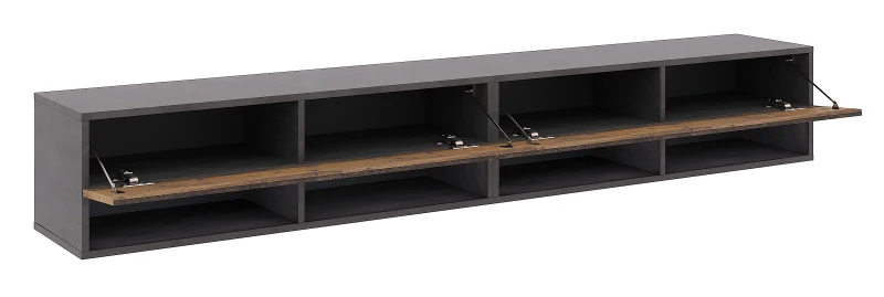 Szafka RTV Derby Double 280 cm wisząca opuszczane klapy matera/old style ciemny