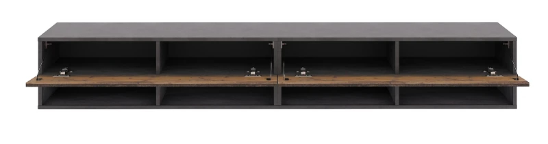 Szafka RTV Derby Double 280 cm wisząca opuszczane klapy matera/old style ciemny