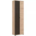 Szafa dwudrzwiowa Pedro 60 cm z lamelami do przedpokoju hickory jackson/czarny