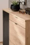 Komoda Pedro 90 cm z lamelami do przedpokoju hickory jackson/czarny