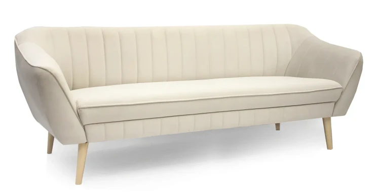 Sofa tapicerowana Delicante IV w stylu skandynawskim - Velluto 1 Cream