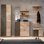 Panel ścienny Pedro 90 cm z lustrem i półkami do przedpokoju hickory jackson