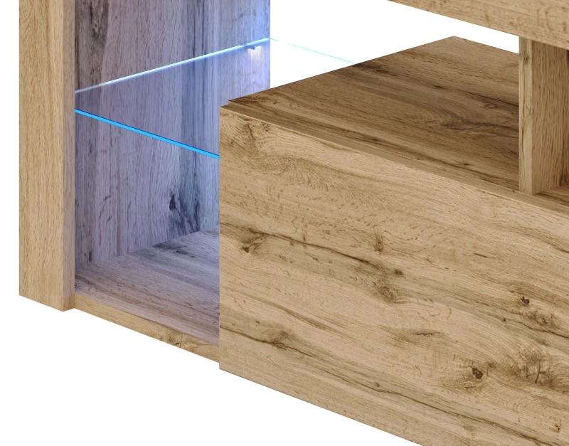 Szafka RTV Everest 140 cm z oświetleniem LED dąb wotan