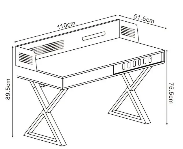 Biurko B43 z szufladą dąb złoty / czarny