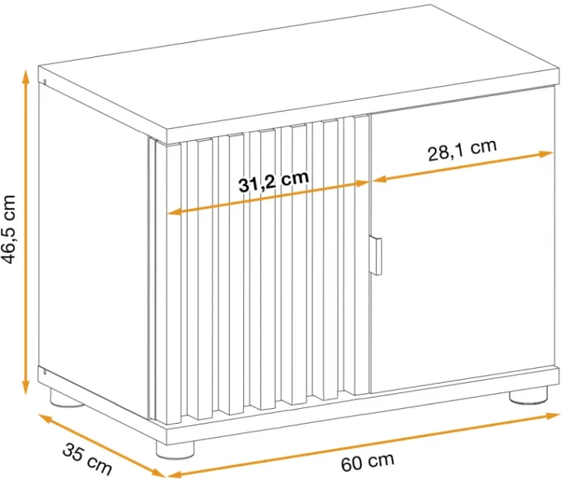 Szafka na buty Pedro 60 cm dwudrzwiowa do przedpokoju hickory jackson/czarny