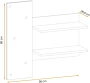 Panel ścienny Pedro 90 cm z lustrem i półkami do przedpokoju hickory jackson