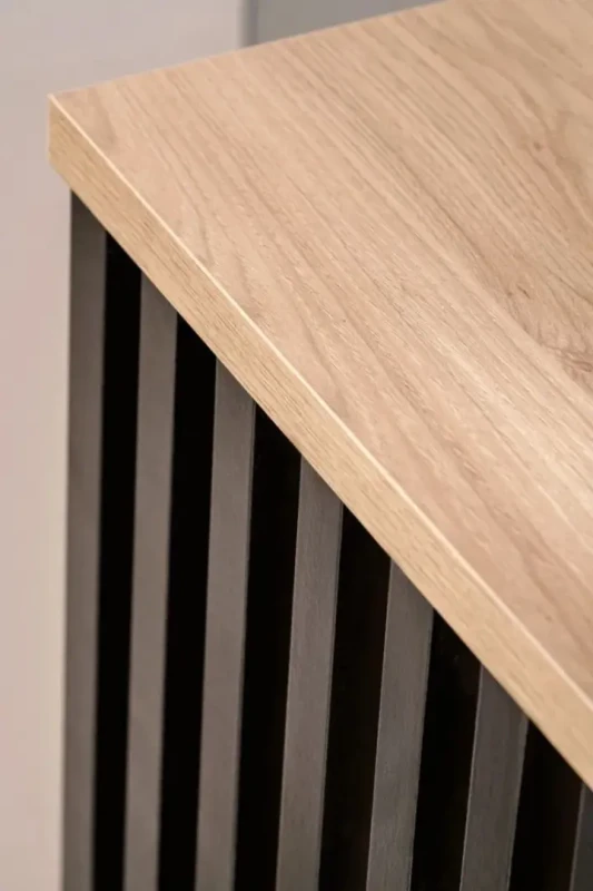 Zestaw mebli do przedpokoju Pedro III z dwudrzwiową szafą hickory jackson/czarny