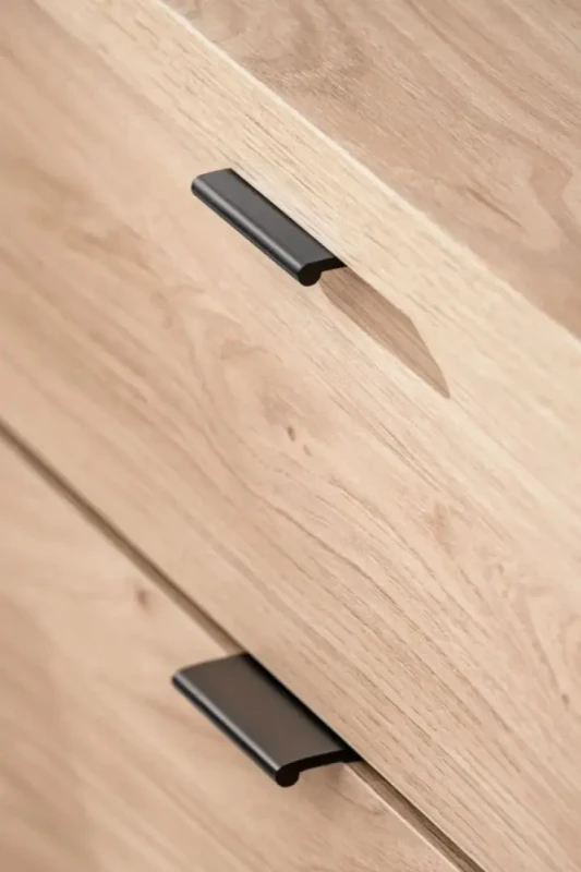 Zestaw mebli do przedpokoju Pedro III z dwudrzwiową szafą hickory jackson/czarny