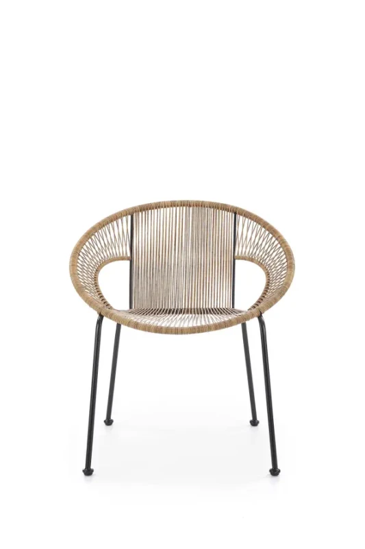 Fotel wypoczynkowy Bari rattanowy naturalny/czarny