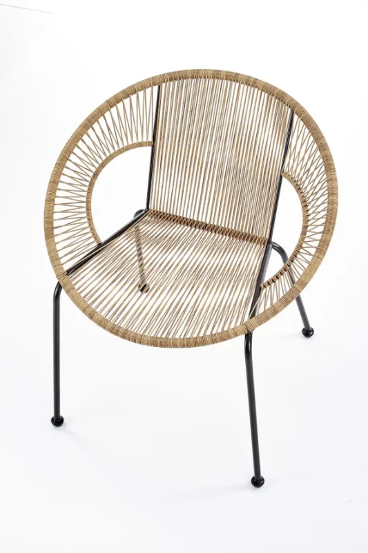 Fotel wypoczynkowy Bari rattanowy naturalny/czarny