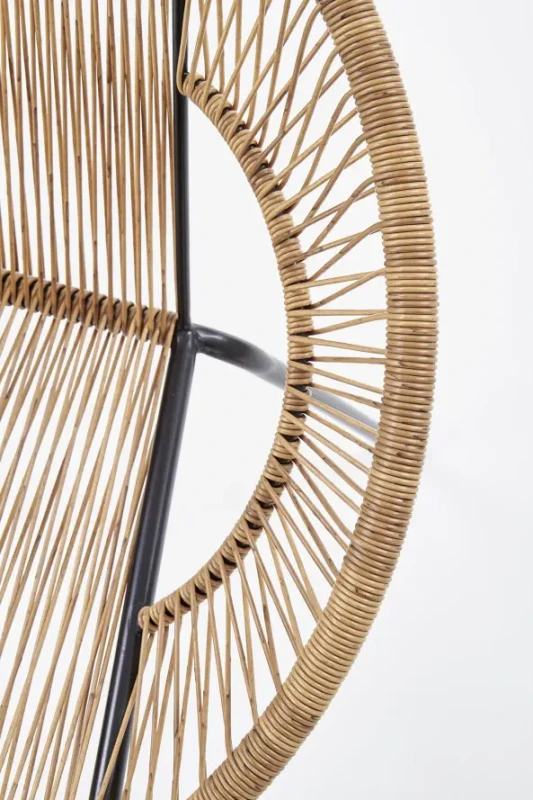 Fotel wypoczynkowy Bari rattanowy naturalny/czarny