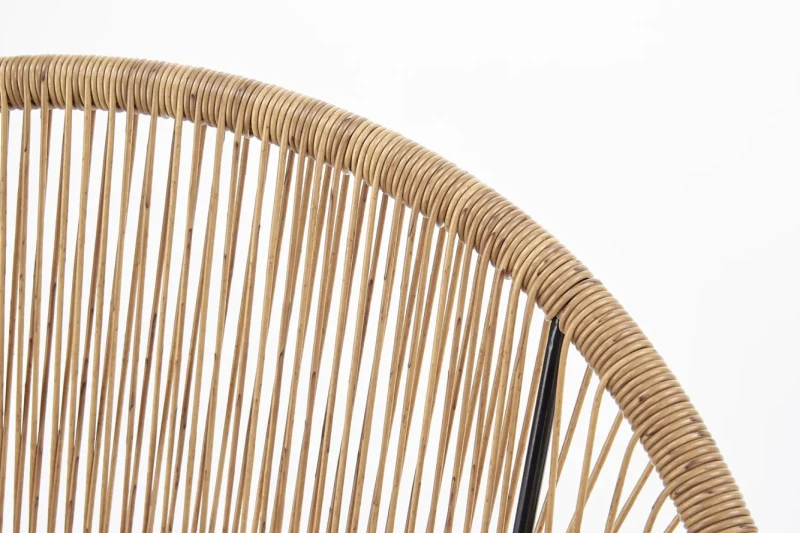 Fotel wypoczynkowy Bari rattanowy naturalny/czarny