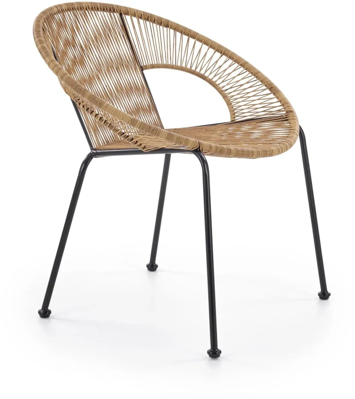 Fotel wypoczynkowy Bari rattanowy naturalny/czarny