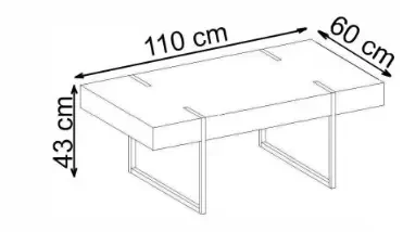 Ława Blanca do salonu biały marmur/czarny