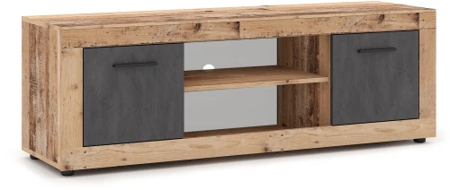 Szafka RTV Luna 140 cm dwudrzwiowa z półką Old Style jasny/Matera