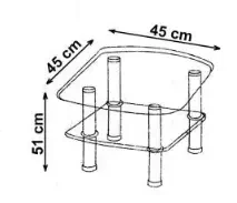 Ława dwupoziomowa Canaria szklana do salonu