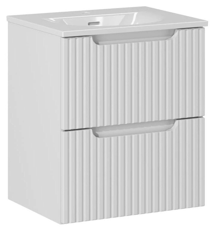 Zestaw mebli łazienkowych NOVA WHITE szafka 50 cm 2 szuflady z umywalką Sky