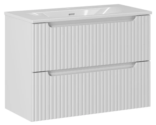 Zestaw mebli łazienkowych NOVA WHITE szafka 80 cm 2 szuflady z umywalką Sky