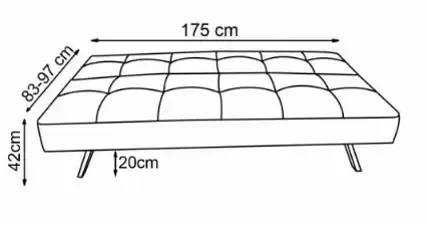 Sofa rozkładana Carlito 3-osobowa popielaty