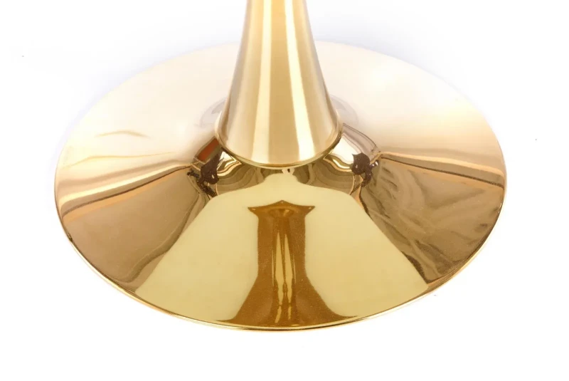 Stół okrągły Casemiro 90 cm blat biały marmur/złoty