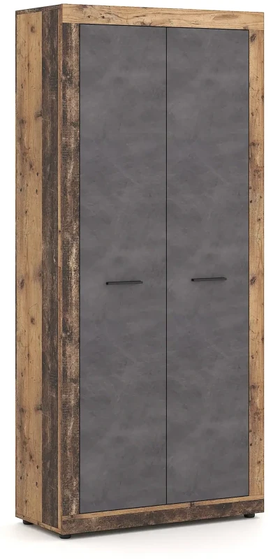 Szafa Luna II 89 cm dwudrzwiowa do przedpokoju Old Style Ciemny/Matera