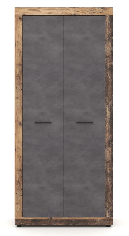 Szafa Luna II 89 cm dwudrzwiowa do przedpokoju Old Style Ciemny/Matera