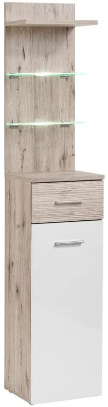 Zestaw mebli do przedpokoju Gustavo VI z LED dąb wellington/biały połysk