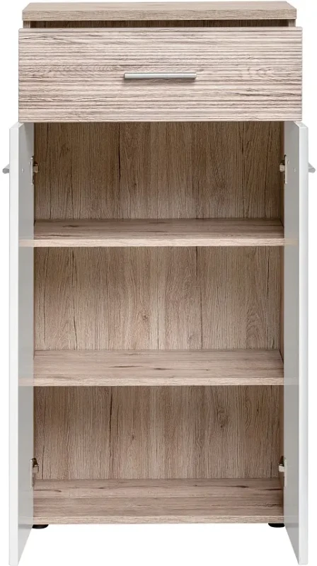 Zestaw mebli do przedpokoju Gustavo VII z lustrem dąb wellington/biały mat