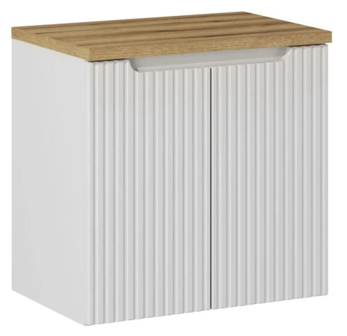 Zestaw mebli łazienkowych NOVA WHITE szafka 60 cm z blatem dąb 60 cm