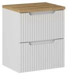 Zestaw mebli łazienkowych NOVA WHITE szafka 50 cm 2 szuflady z blatem dąb 50 cm