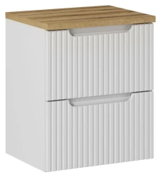 Zestaw mebli łazienkowych NOVA WHITE szafka 50 cm 2 szuflady z blatem dąb 50 cm