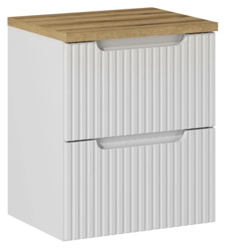 Zestaw mebli łazienkowych NOVA WHITE szafka 50 cm 2 szuflady z blatem dąb 50 cm
