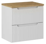 Zestaw mebli łazienkowych NOVA WHITE szafka 60 cm 2 szuflady z blatem dąb 60 cm