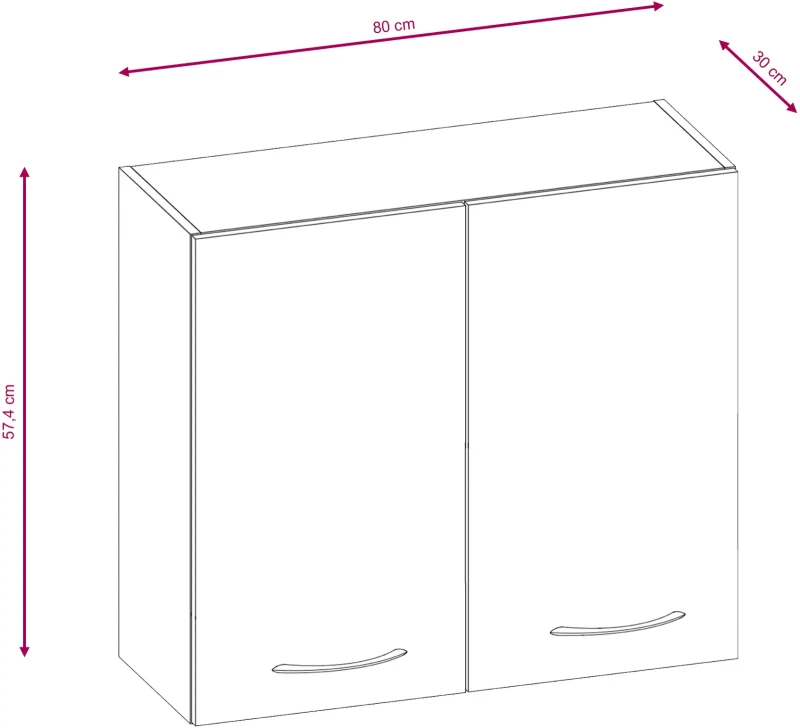Szafka kuchenna Livia 06 wisząca 80 cm górna 2-drzwiowa dąb sonoma jasna
