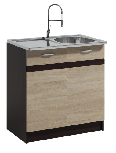 Szafka kuchenna Livia 09 dolna 80 cm pod zlewozmywak dąb sonoma jasna