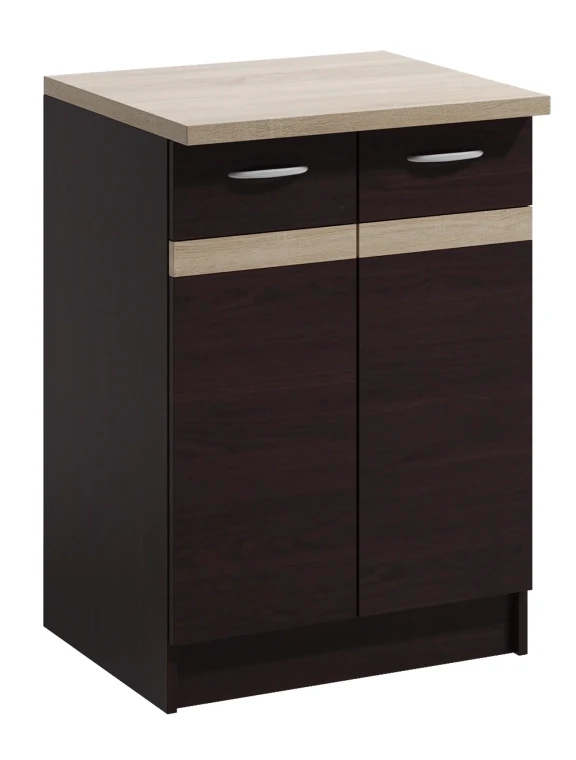 Szafka kuchenna Livia 11 dolna 60 cm 2-drzwiowa dąb sonoma ciemna