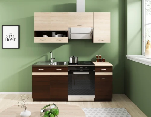 Zestaw mebli kuchennych Livia 180 cm dąb sonoma ciemna / dąb sonoma jasna