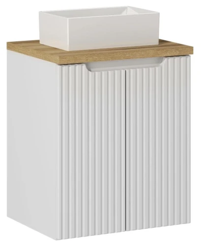 Zestaw mebli łazienkowych NOVA WHITE szafka 50 cm z umywalką GAJA i blatem dąb 50 cm