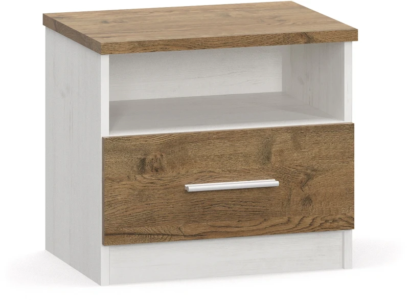 Szafka nocna Markos 51 cm (2 szt.) z szufladą sosna anderson/dąb