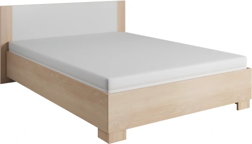 Łóżko Markos 160x200 cm ze stelażem i zagłówkiem dąb sonoma/biały