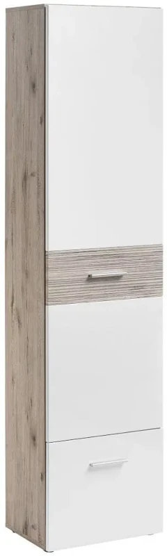 Zestaw mebli do przedpokoju Gustavo IX sześć elementów dąb wellington/biały połysk