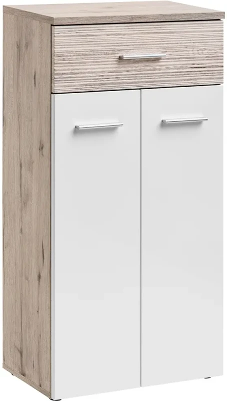 Zestaw mebli do przedpokoju Gustavo IX sześć elementów dąb wellington/biały połysk