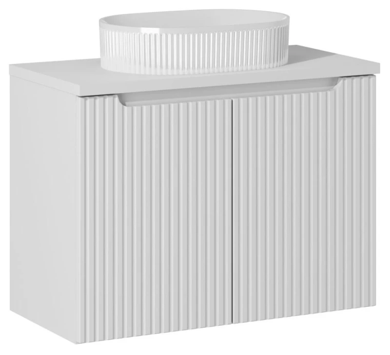 Zestaw mebli łazienkowych NOVA WHITE szafka 80 cm z umywalką BEYOND i białym blatem 80 cm