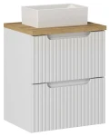 Zestaw mebli łazienkowych NOVA WHITE szafka 50 cm 2 szuflady z umywalką GAJA i blatem dąb 50 cm