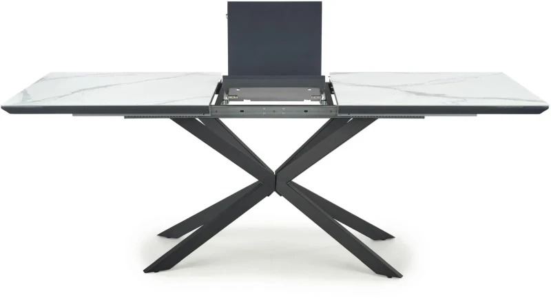 Stół rozkładany Diesel 160-200cm blat biały marmur/czarny